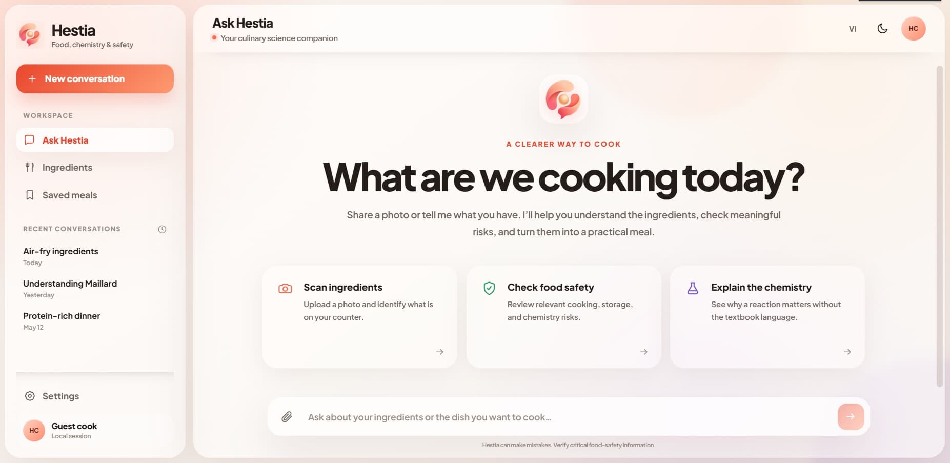 Hestia: Multimodal Food Chemistry & Evidence-Grounded Culinary Safety Assistant