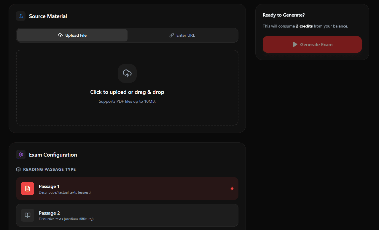 AcaRead: AI-Powered Academic Assessment System screenshot 1