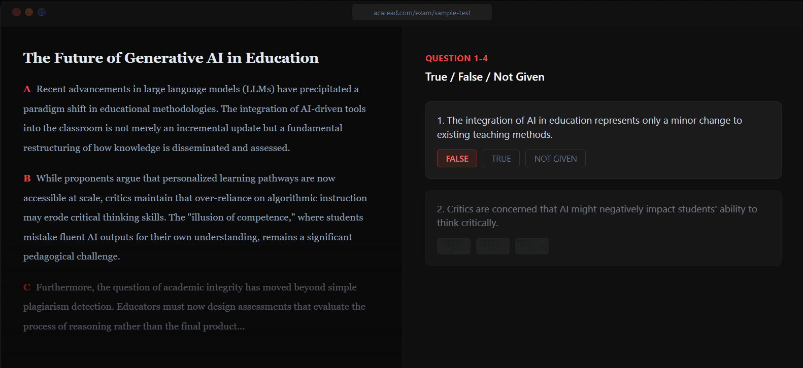 AcaRead: AI-Powered Academic Assessment System screenshot 2