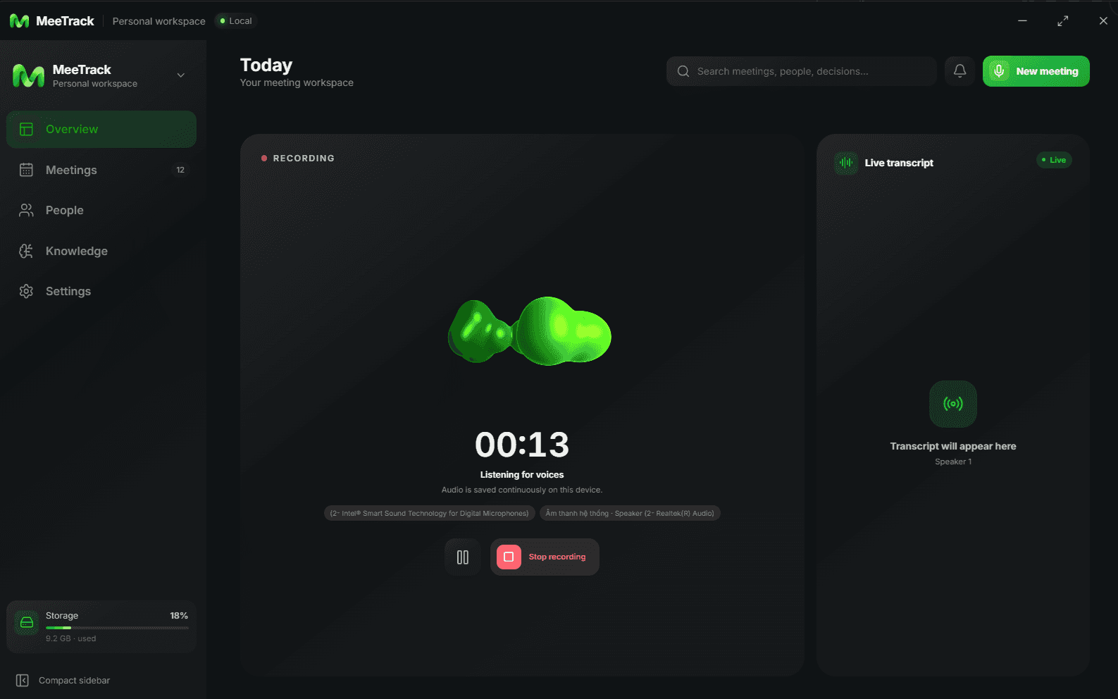 MeeTrack: Local-First Meeting Intelligence & Management screenshot 2